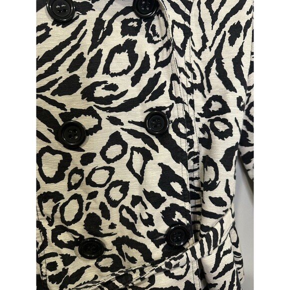 Marina Luna Womens Black And White Animal Print JacketSize S Trendy Casual - Picture 2 of 11